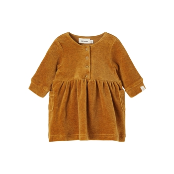 Lil' Atelier - Rebel loose velour kjole - Golden brown